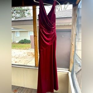 Revelry velvet bridesmaid dress. Worn once. Size 4. Romantic rose color